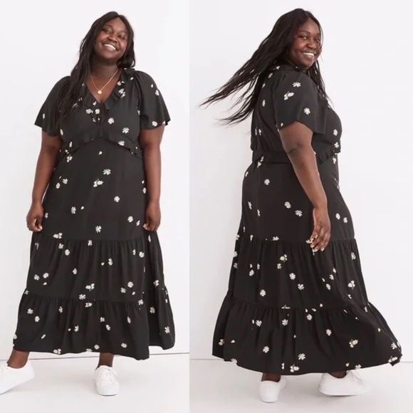 Madewell Black Floral Maxi Dress - Picture 1 of 7